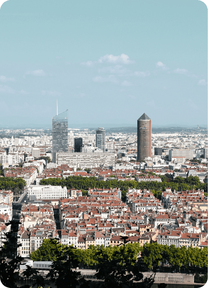 Vue panoramique sur la ville de Lyon